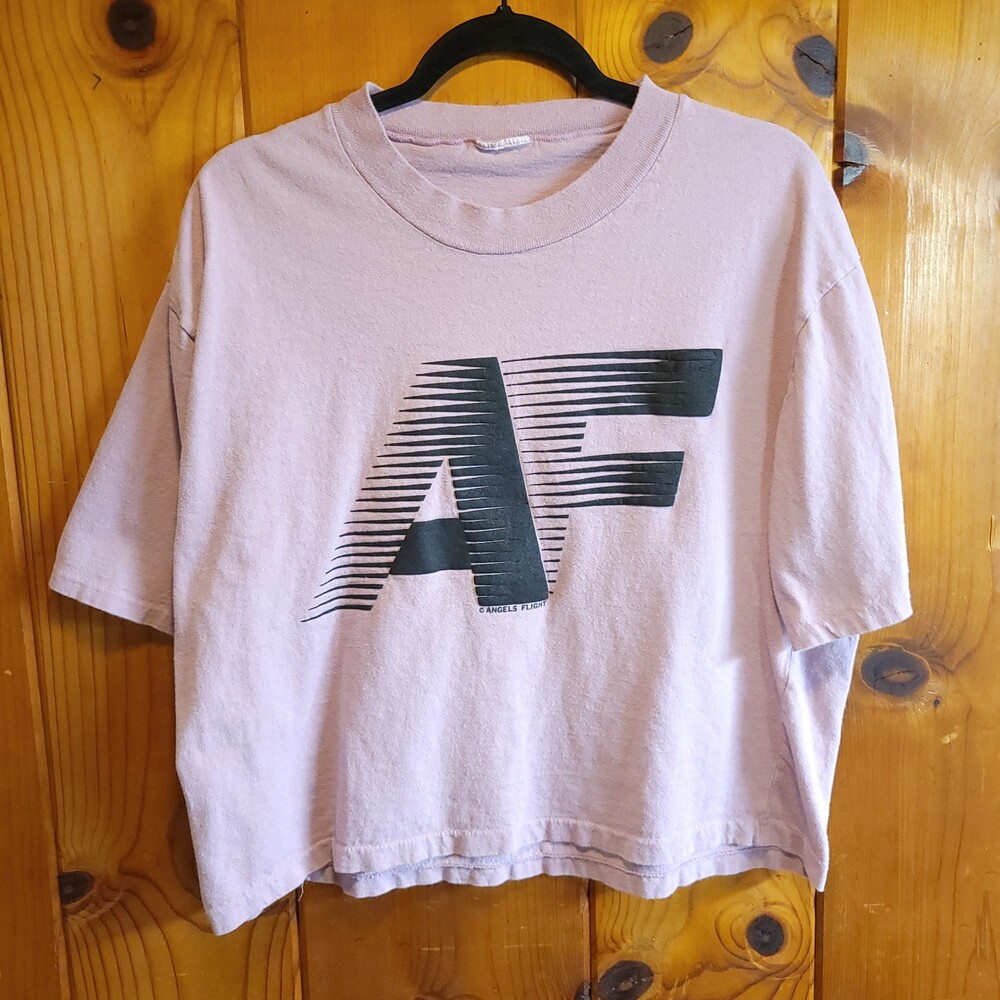 Vintage 80s 90s Angels Flight crop top surf single stitch